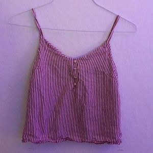 Old Navy Red and White Striped Tank Top